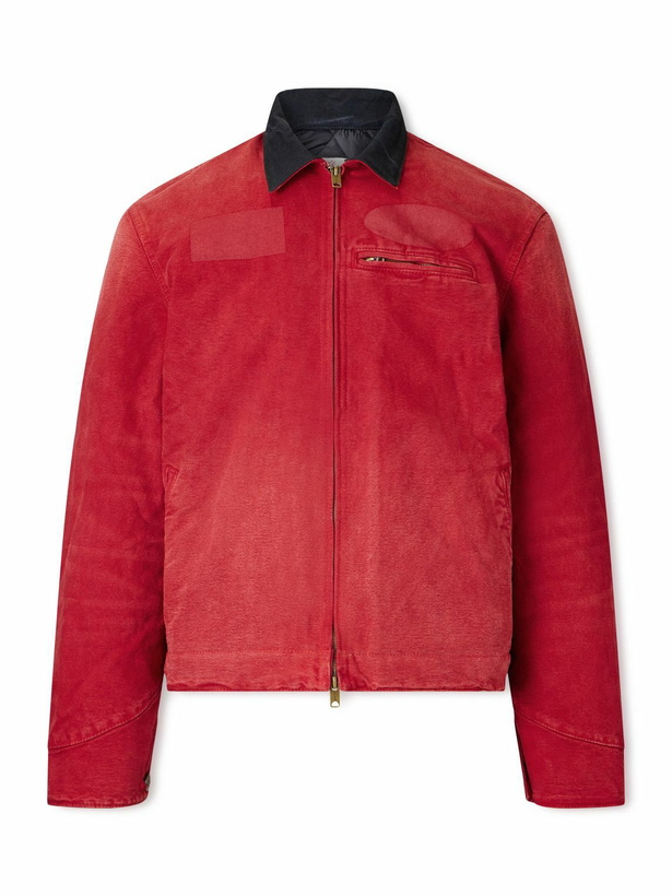 Photo: Cherry Los Angeles - Sun Faded Padded Denim Chore Jacket - Red