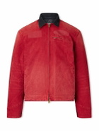 Cherry Los Angeles - Sun Faded Padded Denim Chore Jacket - Red