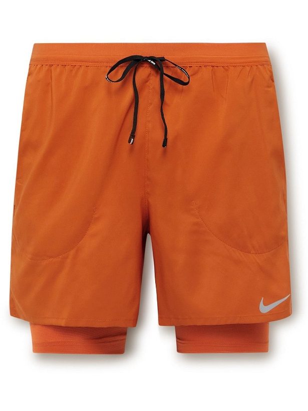 Photo: Nike Running - 2-in-1 Flex Stride Shell Shorts - Orange