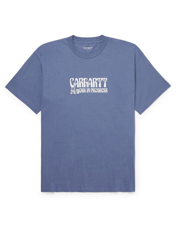 Photo: Carhartt WIP - Logo-Print Organic Cotton-Jersey T-Shirt - Purple
