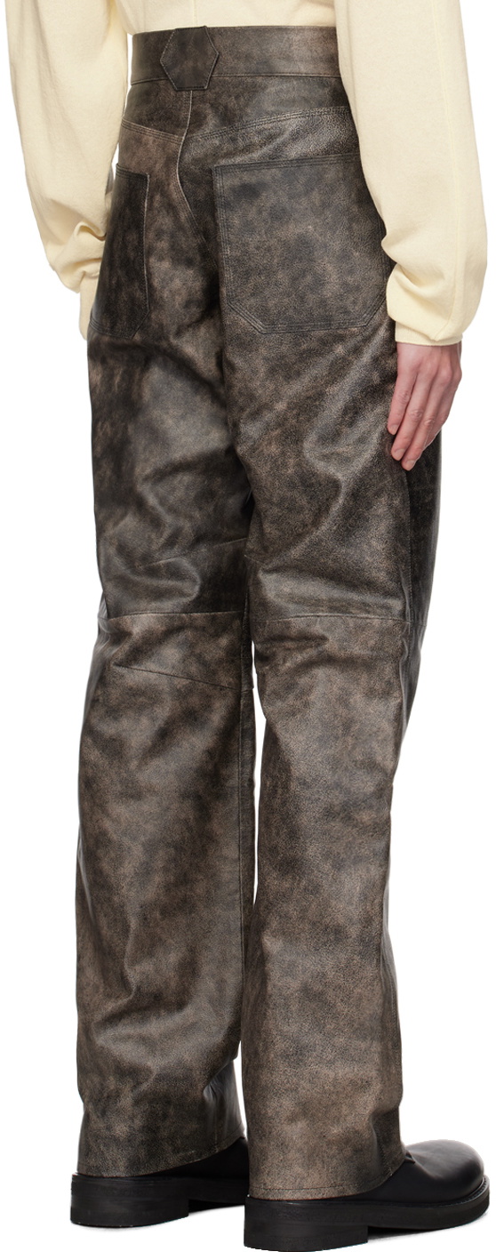 OUAT Brown Office Leather Pants