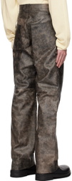 OUAT Brown Office Leather Pants