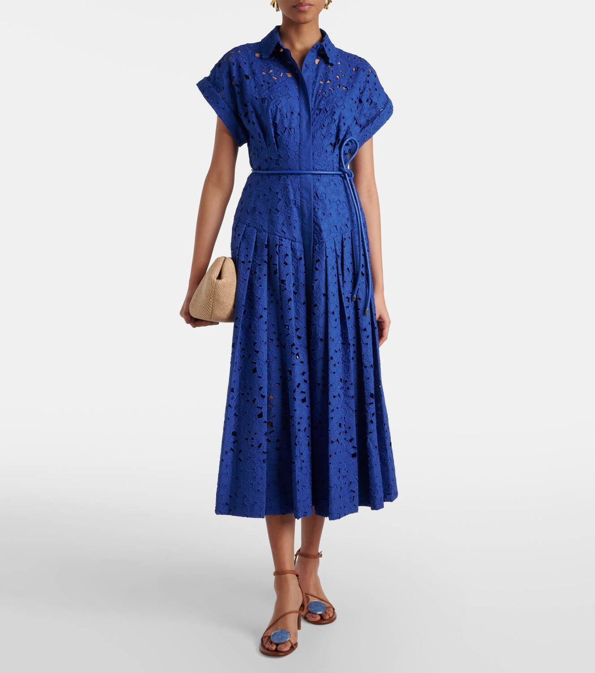 slim fit dress slacks Self-Portrait - Brown Floral Lace Top