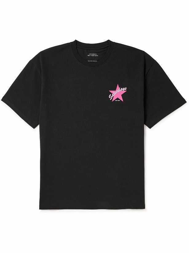 Photo: Saturdays NYC - Star Logo-Print Cotton-Jersey T-Shirt - Black