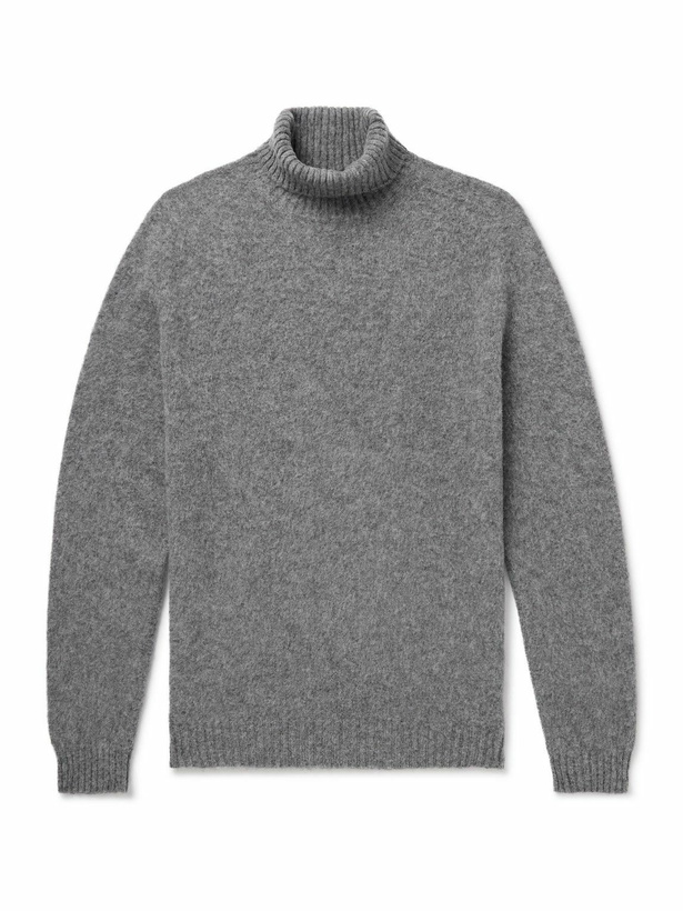 Photo: Boglioli - Brushed Wool and Cashmere-Blend Rollneck Sweater - Gray