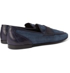Dolce & Gabbana - Leather-Trimmed Suede Loafers - Blue