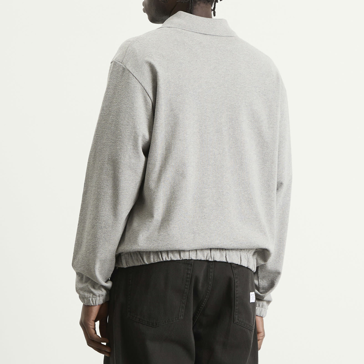 Norse Projects Men's Sylane Relaxed Jersey Polo in Grey Melange