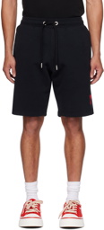 AMI Paris Black Ami de Cœur Shorts