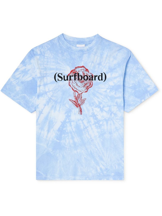Photo: Stockholm Surfboard Club - Logo-Print Tie-Dyed Cotton-Jersey T-Shirt - Blue