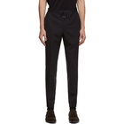 Z Zegna Navy Elastic Waist Dress Trousers