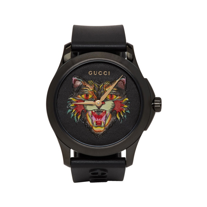 Photo: Gucci Black G-Timeless Angry Cat Watch