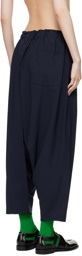 132 5. ISSEY MIYAKE Navy Seamless Trousers