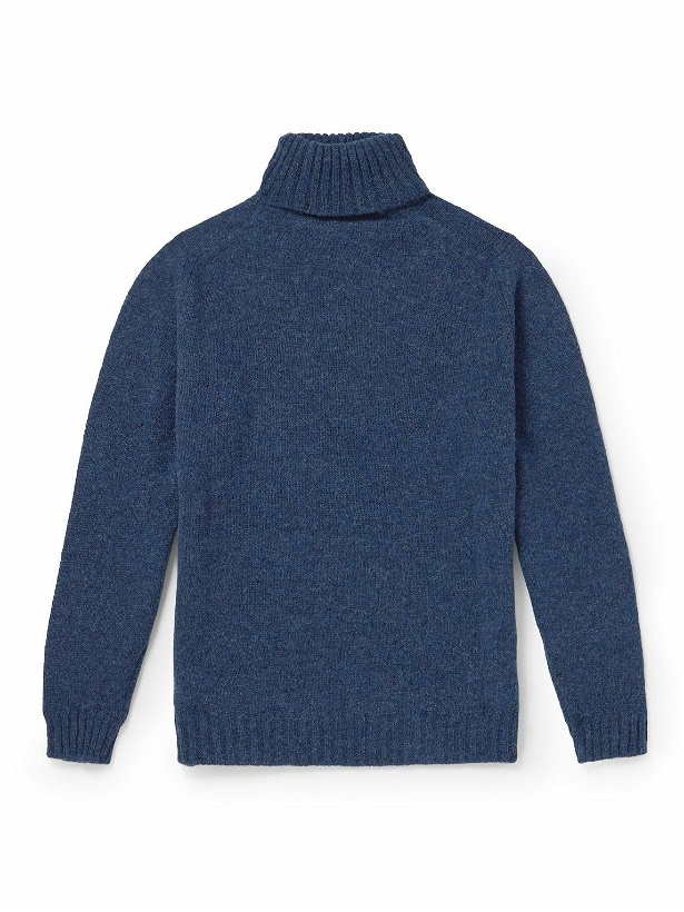 Photo: Kingsman - Shetland Wool Rollneck Sweater - Blue