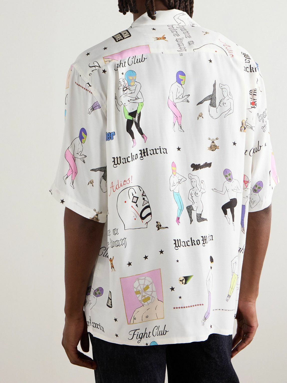 Wacko Maria - Type-10 Convertible-Collar Printed Matte-Satin Twill Shirt - White