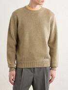 A.P.C. - Edmond Logo-Intarsia Wool Sweater - Neutrals