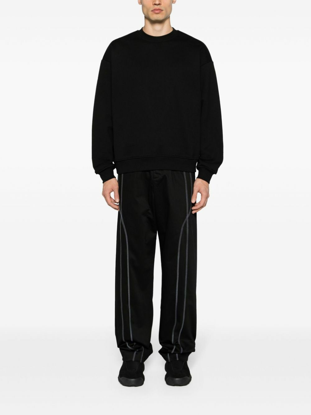 J.LAL Black Inside-Out Effect Loose-Fit Trousers J.L - A.L