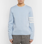 Thom Browne - Striped Cotton Sweater - Men - Sky blue