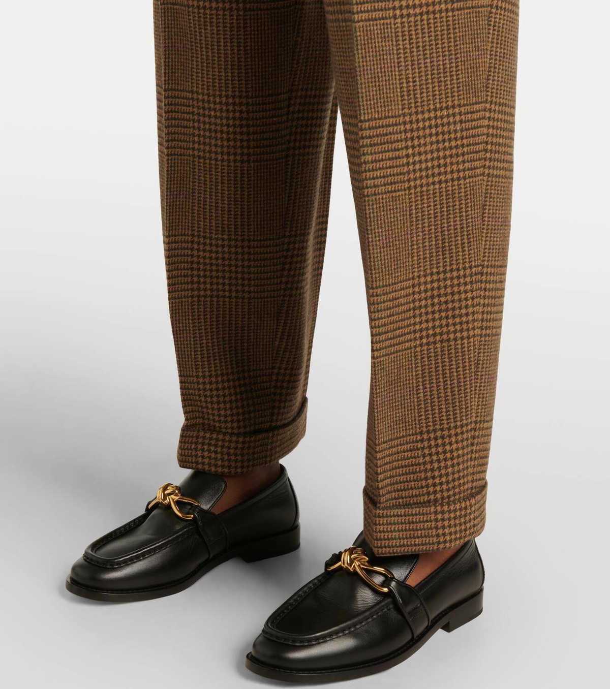 POLO RALPHLAUREN　WOOL TWEED 2TUCK SLACKS Polo Ralph Lauren Wool-blend tweed straight pants Polo Ralph Lauren