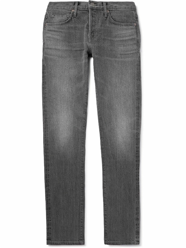 Photo: TOM FORD - Slim-Fit Selvedge Jeans - Gray