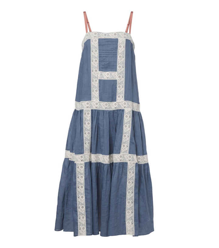Photo: Veronica Beard Mazarine lace-trimmed ramie maxi dress