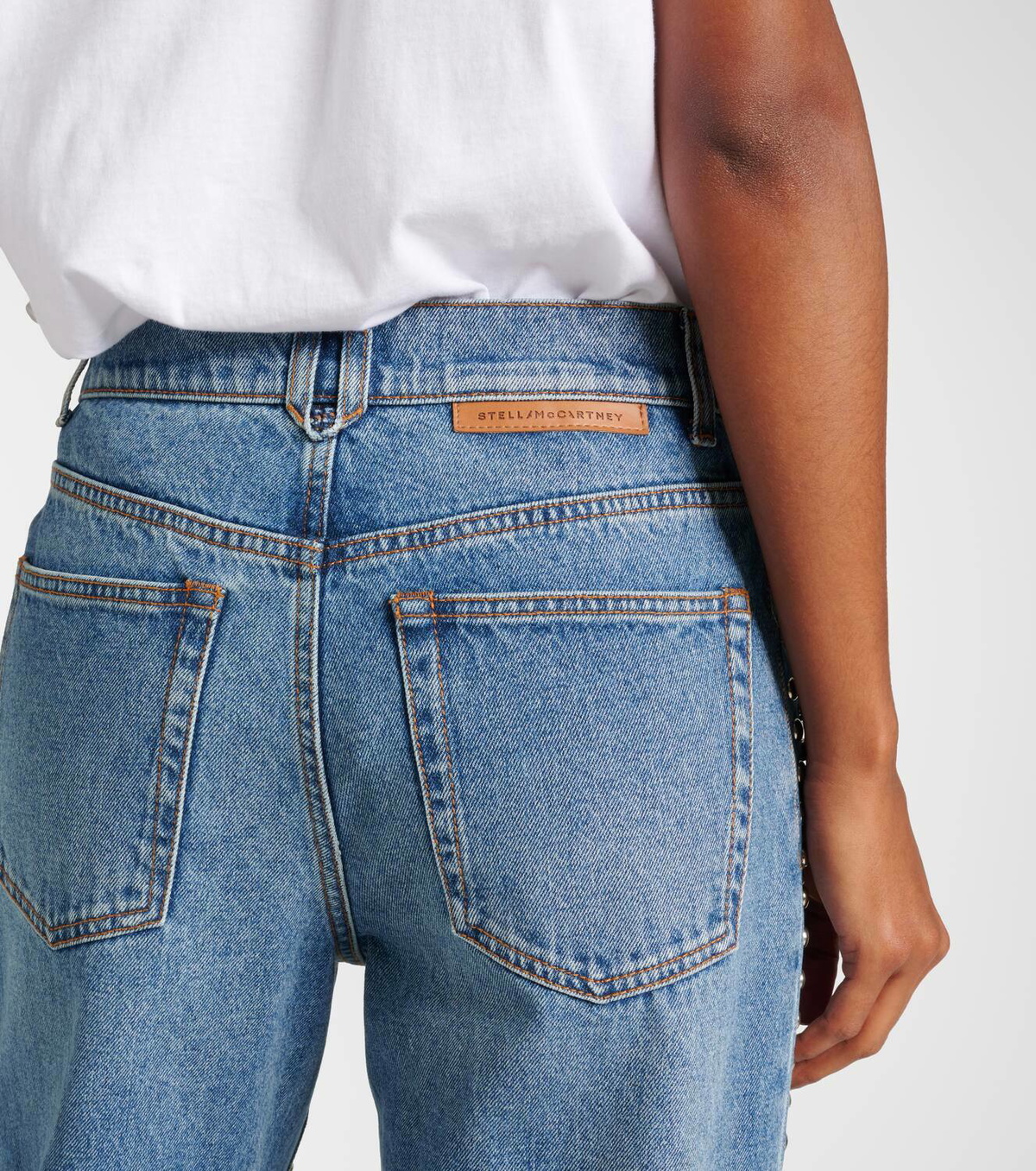 Stella McCartney Studded low-rise wide-leg jeans