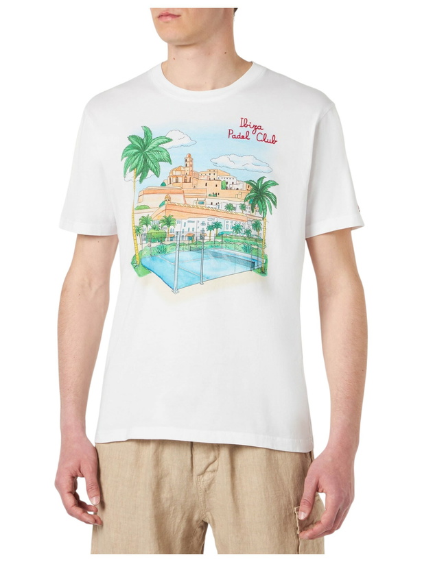 Photo: MC2 Saint Barth Man Cotton T-shirt With Ibiza Padel Club Embroidery