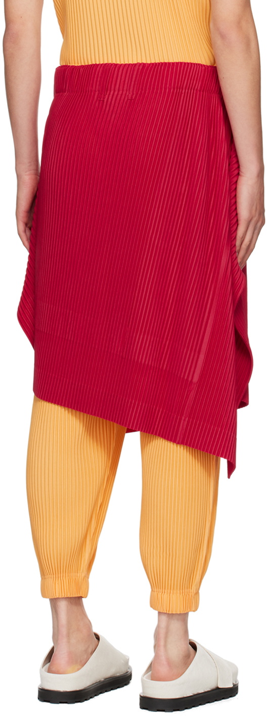 HOMMEPLISSE ISSEYMIYAKE Rectangle スカート HOMME PLISSÉ ISSEY MIYAKE Red Rectangle Skirt Homme Plisse