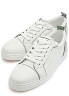 Christian Louboutin Fun Louise Junior Panelled Leather Sneakers White And Green