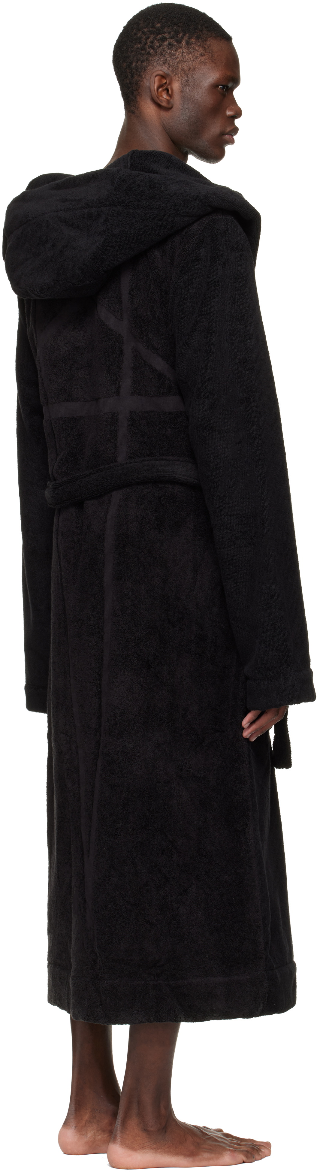 Rick Owens Black Temple Pentagram Bathrobe