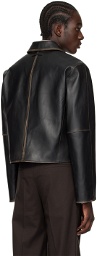 LOW CLASSIC Black Faded Leather Jacket