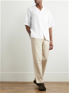 120% - Camp-Collar Linen Shirt - White