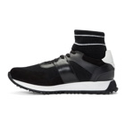 Fendi Black and White Running High-Top Sneakers