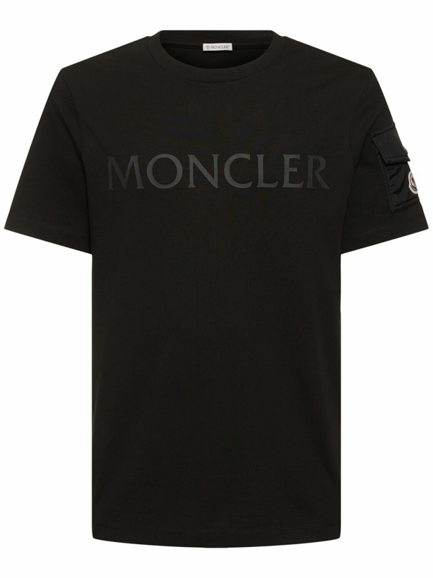 Photo: MONCLER Laminated Logo Cotton T-shirt