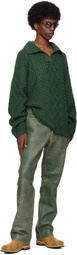 GUESS USA Green Cable Sweater