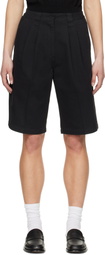 Nothing Written Black Relaxed Cotton Bermuda Shorts