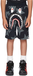 BAPE Kids Black Shark Shorts