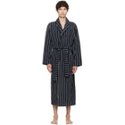 Tekla Black & White Terry Classic Bathrobe