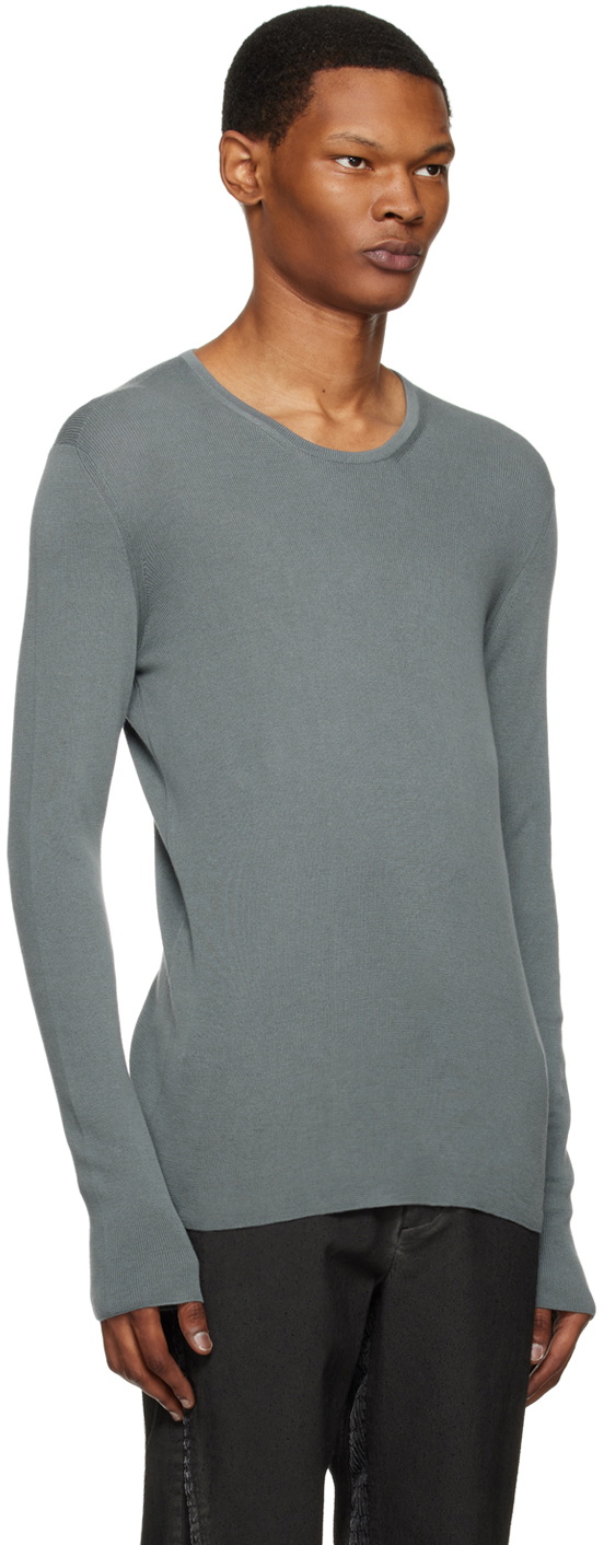 Label Under Construction Blue Ribbed Sweater