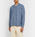 Beams Plus - Camp-Collar Cotton-Chambray Shirt - Blue