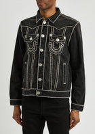 True Religion Jimmy Panelled Denim Jacket Black