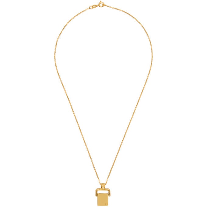 Photo: Dear Letterman SSENSE Exclusive Gold Alvah Pendant Necklace