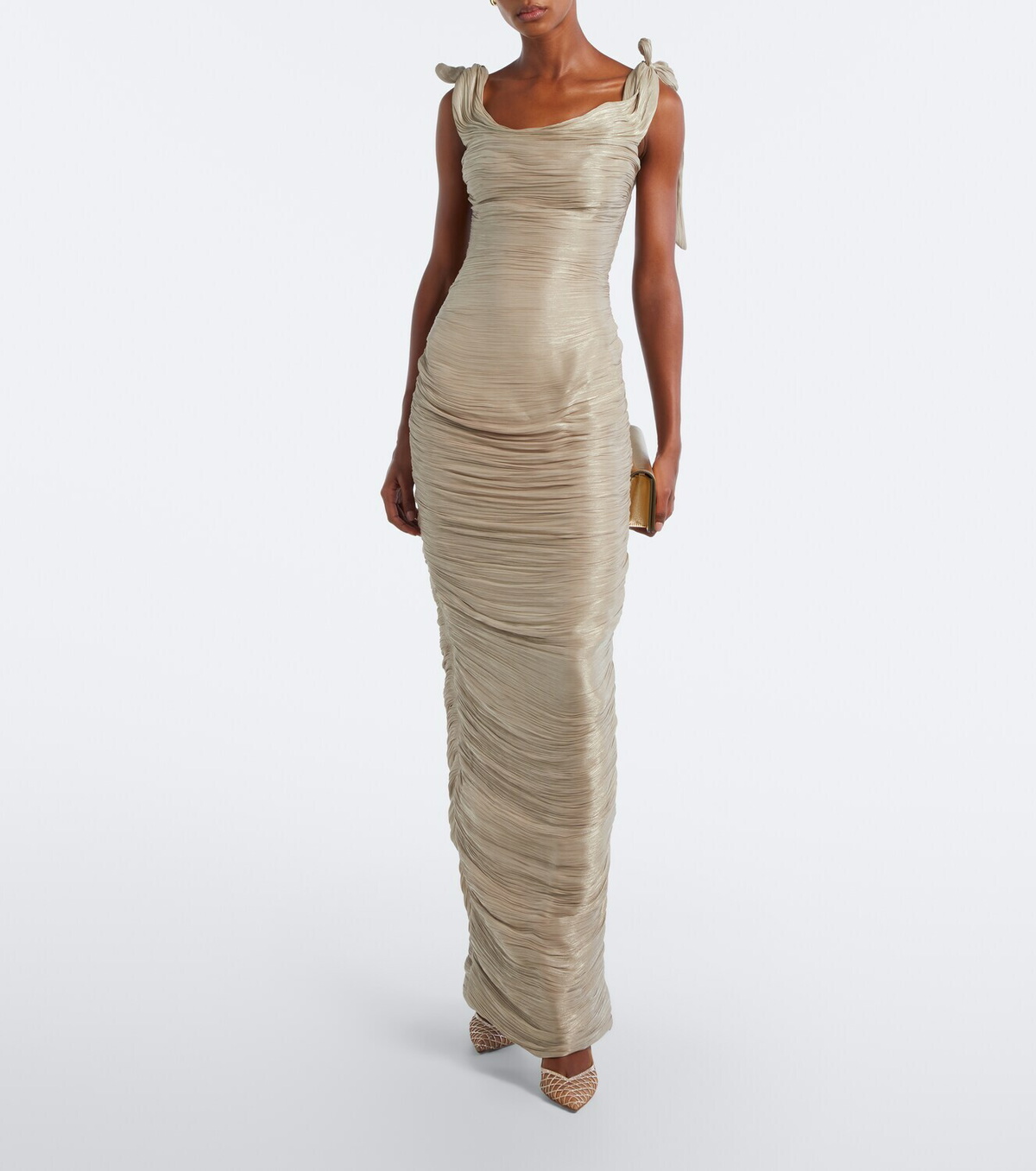 Marmar Halim Pleated taffeta gown