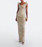 Marmar Halim Pleated taffeta gown