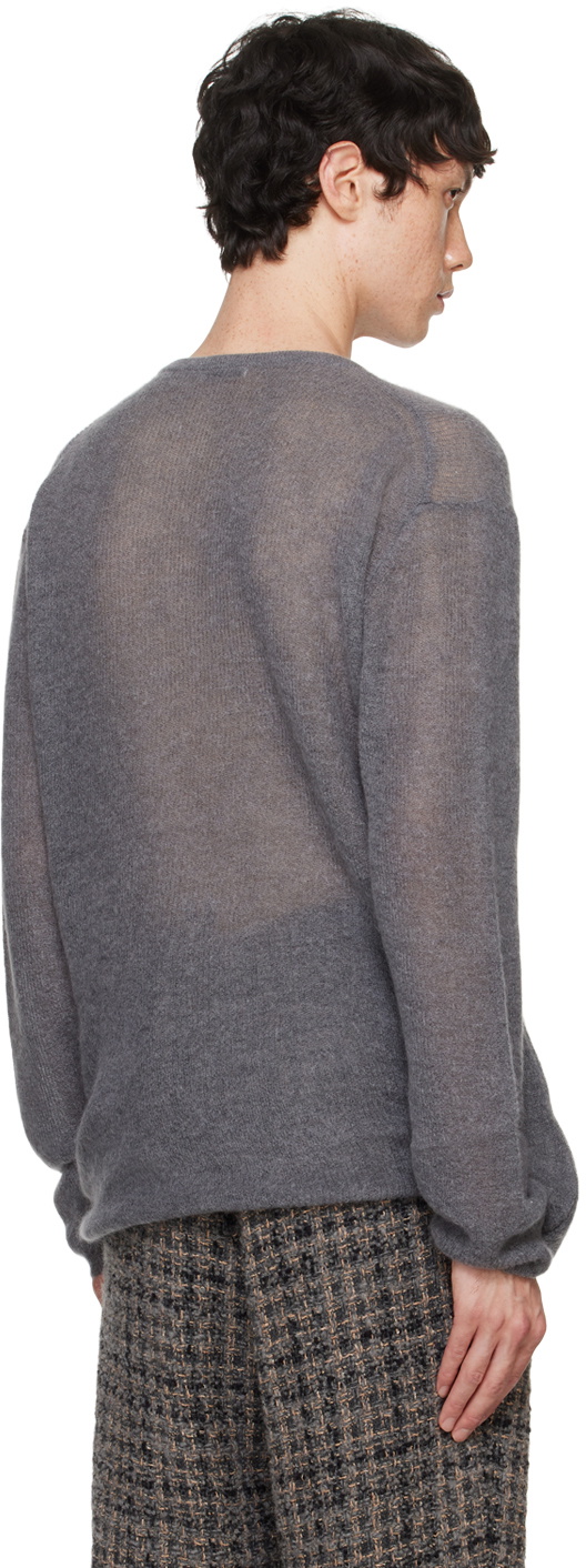 ATON Gray Super Kid Mohair Sweater