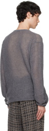 ATON Gray Super Kid Mohair Sweater