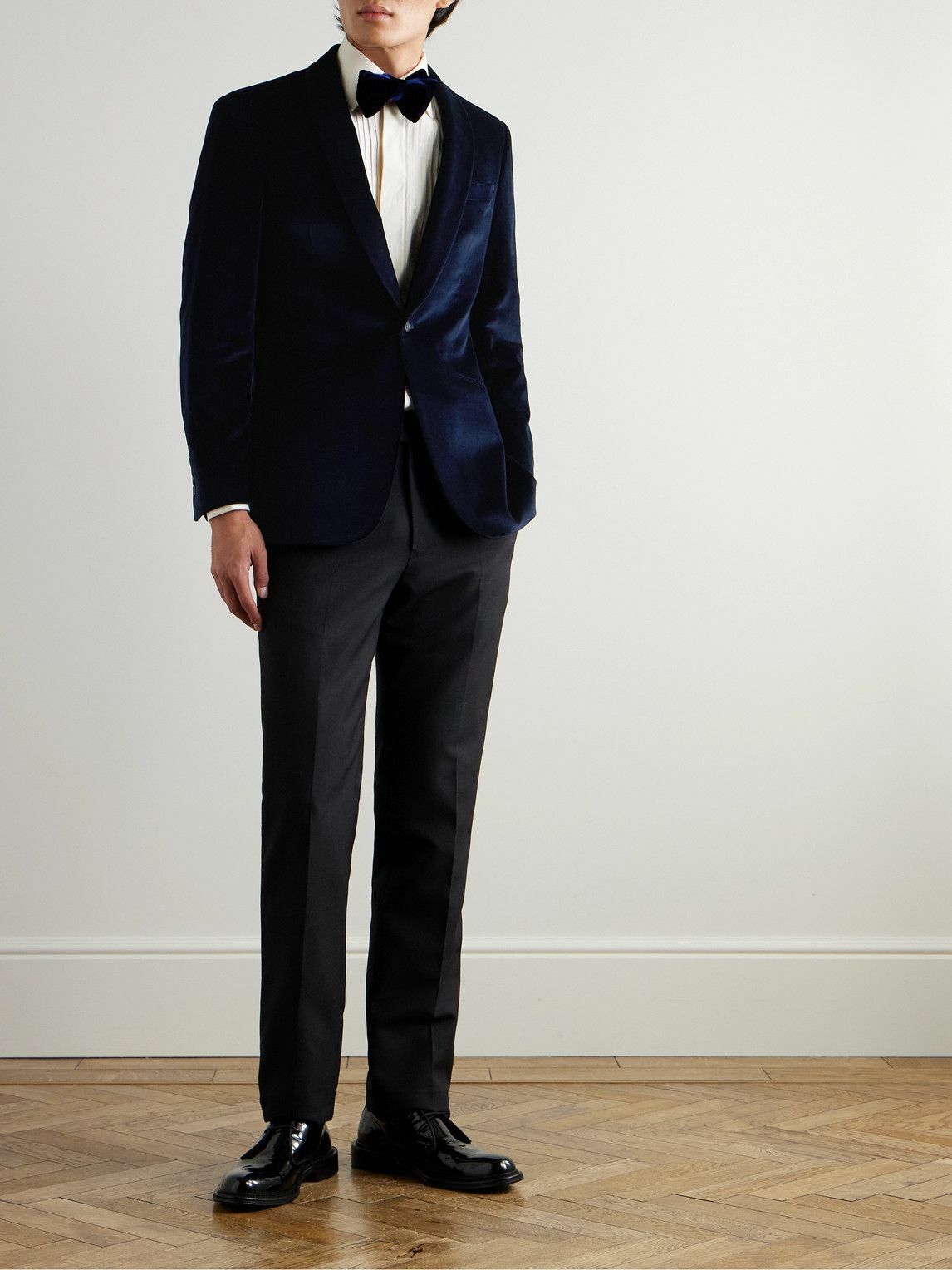 Richard James - Hyde Slim-Fit Cotton-Velvet Tuxedo Jacket - Blue
