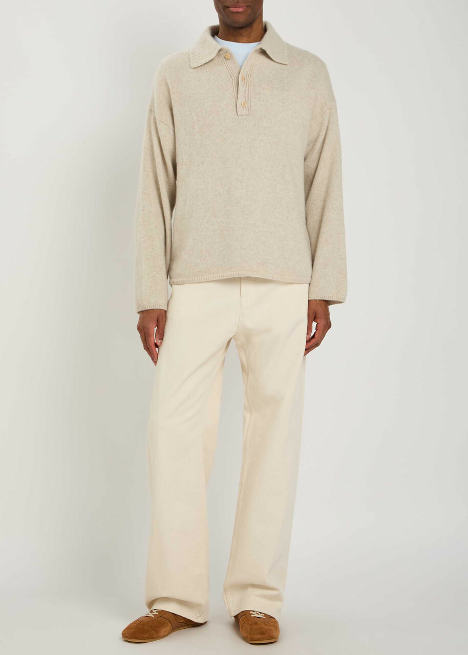 The Elder Statesman Dume Cashmere Rugby Jumper White