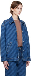 Marni Blue Striped Denim Jacket