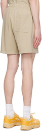 Sporty & Rich Taupe Serif Shorts