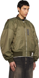 Maison MIHARA YASUHIRO Khaki Vest Combined Flight Bomber Jacket